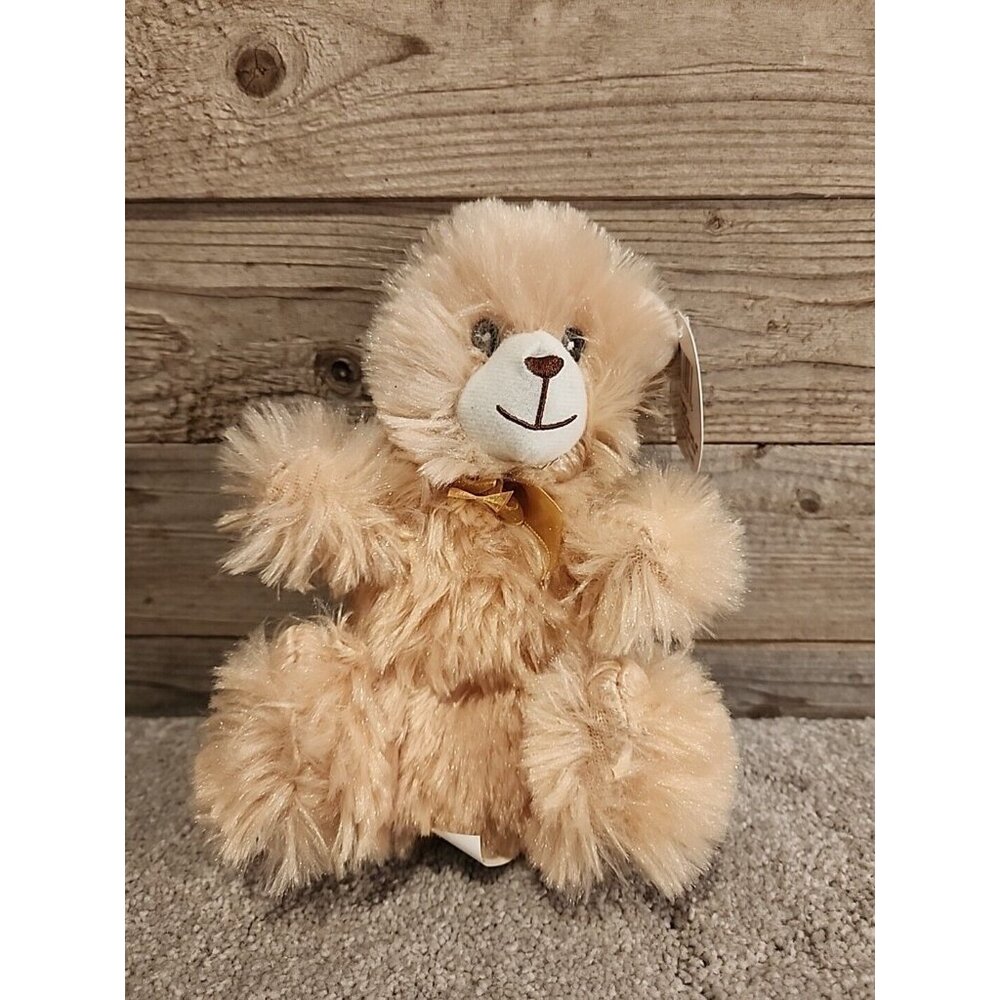 NWT Fuzzy Friends Plush 8 Inch Light Brown Teddy Bear Stuffed Animal Toy